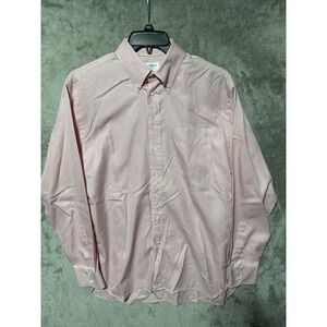 Ben Silver Shirt Mens Large 16-36‎ Pink Gingham Dress Button-Down 100% Cotton